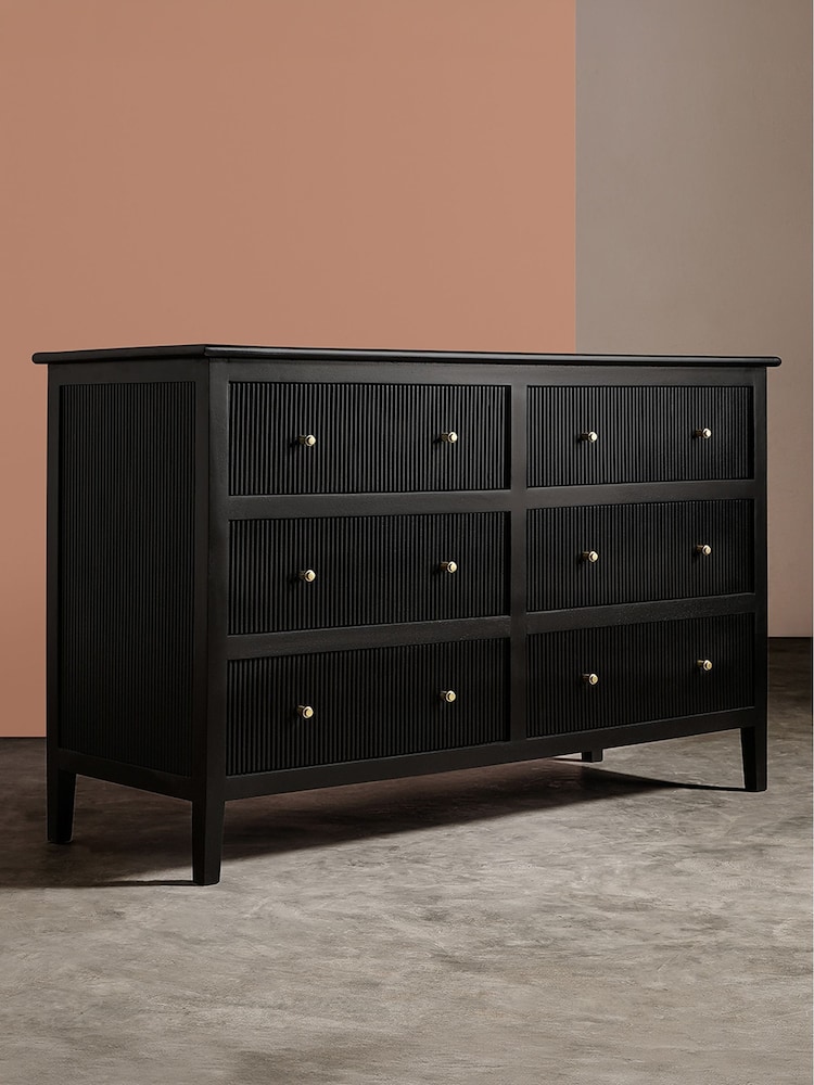 Swoon Black Ballard Mango Wood 6 Drawer Chest Of Drawers - Image 1 of 9