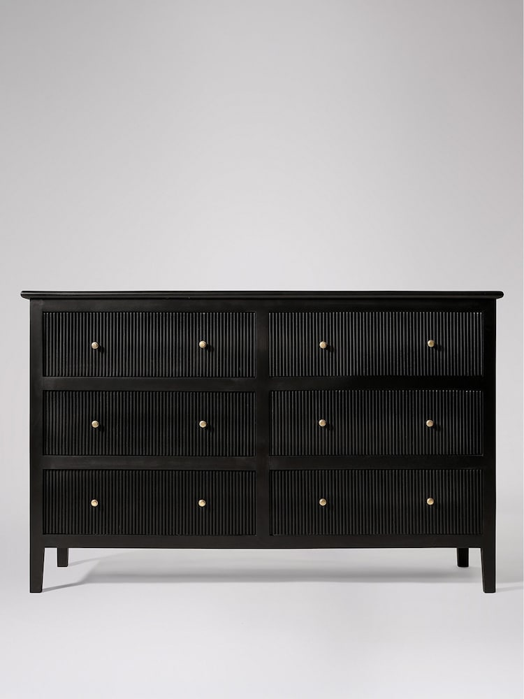 Swoon Black Ballard Mango Wood 6 Drawer Chest Of Drawers - Image 2 of 9