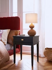Swoon Black Canonbury Mango Wood 1 Drawer Bedside Table - Image 1 of 6
