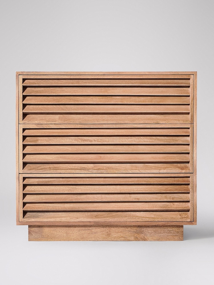 Swoon Light Brown Cormack Mango Wood 3 Drawer Chest Of Drawers - Image 1 of 5 Swoon Light Brown Cormack Mango Wood 3 Drawer Chest Of Drawers - Image 1 of 5