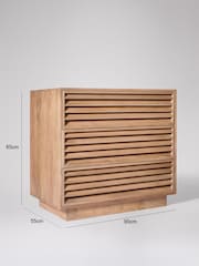 Swoon Light Brown Cormack Mango Wood 3 Drawer Chest Of Drawers - Image 3 of 5