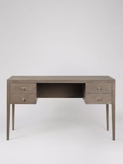 Swoon Grey Valente Mango Wood Wide 4 Drawer Desk - Image 1 of 5