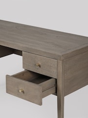 Swoon Grey Valente Mango Wood Wide 4 Drawer Desk - Image 3 of 5