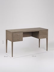 Swoon Grey Valente Mango Wood Wide 4 Drawer Desk - Image 5 of 5