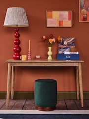 Swoon Light Brown Maltby Acacia Wood 2 Drawer Desk - Image 1 of 5