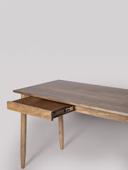 Swoon Light Brown Maltby Acacia Wood 2 Drawer Desk - Image 4 of 5