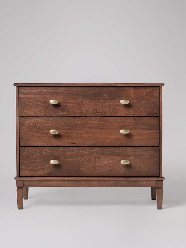 Swoon Mid Brown Canonbury Mango Wood 3 Drawer Chest Of Drawers - Image 1 of 7