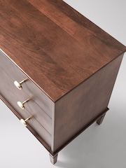 Swoon Mid Brown Canonbury Mango Wood 3 Drawer Chest Of Drawers - Image 4 of 7