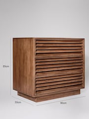 Swoon Mid Brown Cormack Mango Wood 3 Drawer Chest Of Drawers - Image 3 of 6