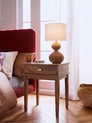 Swoon Light Brown Canonbury Mango Wood 1 Drawer Bedside Table - Image 1 of 7