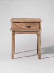 Swoon Light Brown Canonbury Mango Wood 1 Drawer Bedside Table - Image 2 of 7
