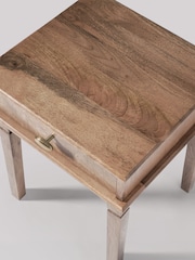 Swoon Light Brown Canonbury Mango Wood 1 Drawer Bedside Table - Image 4 of 7