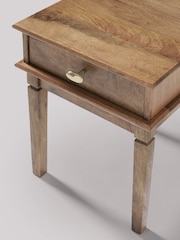 Swoon Light Brown Canonbury Mango Wood 1 Drawer Bedside Table - Image 7 of 7