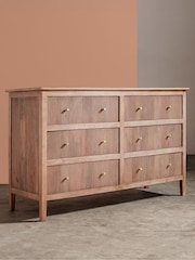 Swoon Light Brown Ballard Mango Wood 6 Drawer Chest Of Drawers - Image 1 of 9