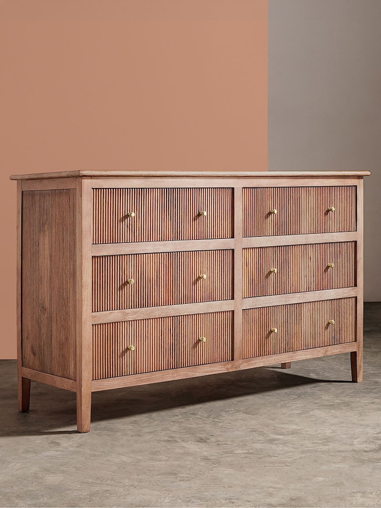Swoon Light Brown Ballard Mango Wood 6 Drawer Chest Of Drawers - Image 1 of 9