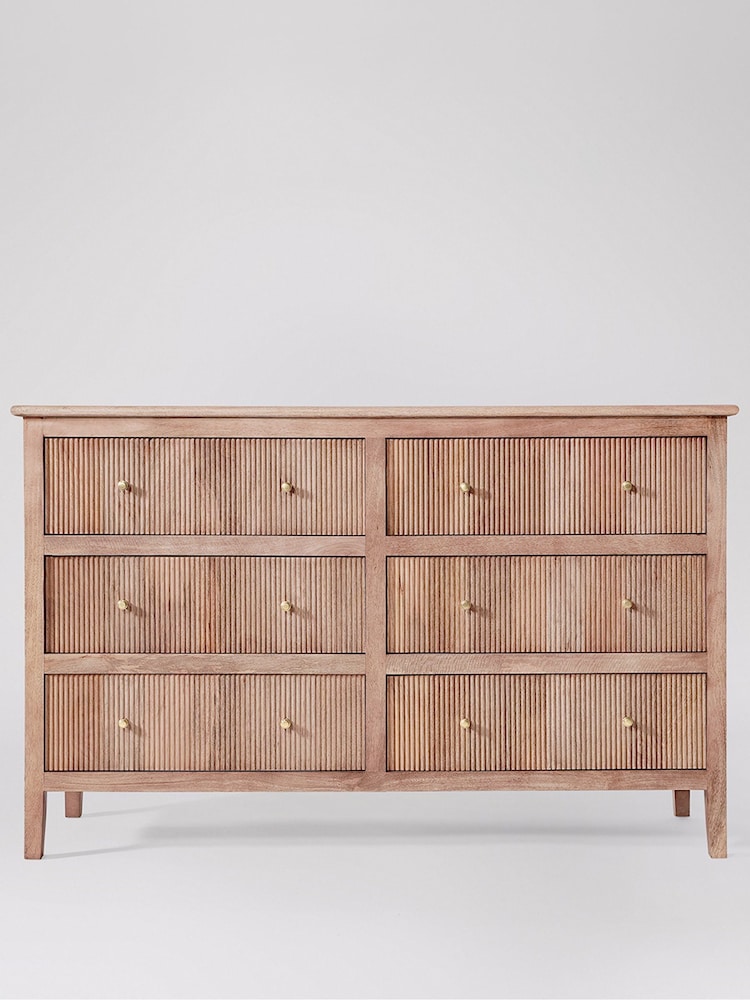 Swoon Light Brown Ballard Mango Wood 6 Drawer Chest Of Drawers - Image 2 of 9