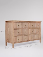Swoon Light Brown Ballard Mango Wood 6 Drawer Chest Of Drawers - Image 3 of 9