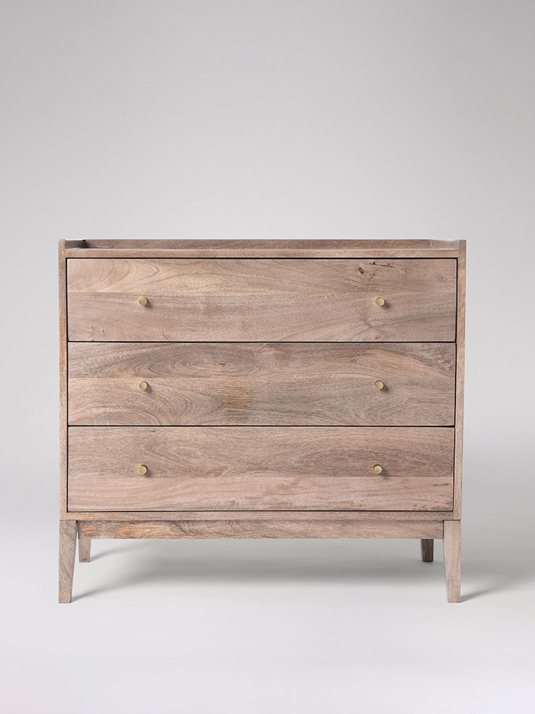 Swoon Light Brown Newham Mango Wood 3 Drawer Chest Of Drawers - Image 2 of 7
