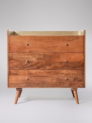 Swoon Light Brown Fresco Mango Wood 3 Drawer Chest Of Drawers - Image 2 of 7