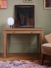 Swoon Light Brown Leroy Mango Wood 1 Drawer Desk - Image 1 of 8