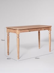 Swoon Light Brown Leroy Mango Wood 1 Drawer Desk - Image 3 of 8