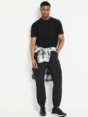 River Island Black Quilted Regular Fit 100% Cotton T-Shirt - Image 2 of 6