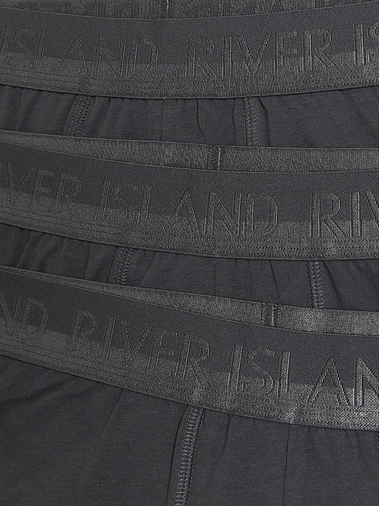 River Island Grey Blue Split 100% Cotton Boxers 4 Pack - Image 2 of 4