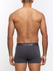 River Island Grey Blue Split 100% Cotton Boxers 4 Pack - Image 4 of 4