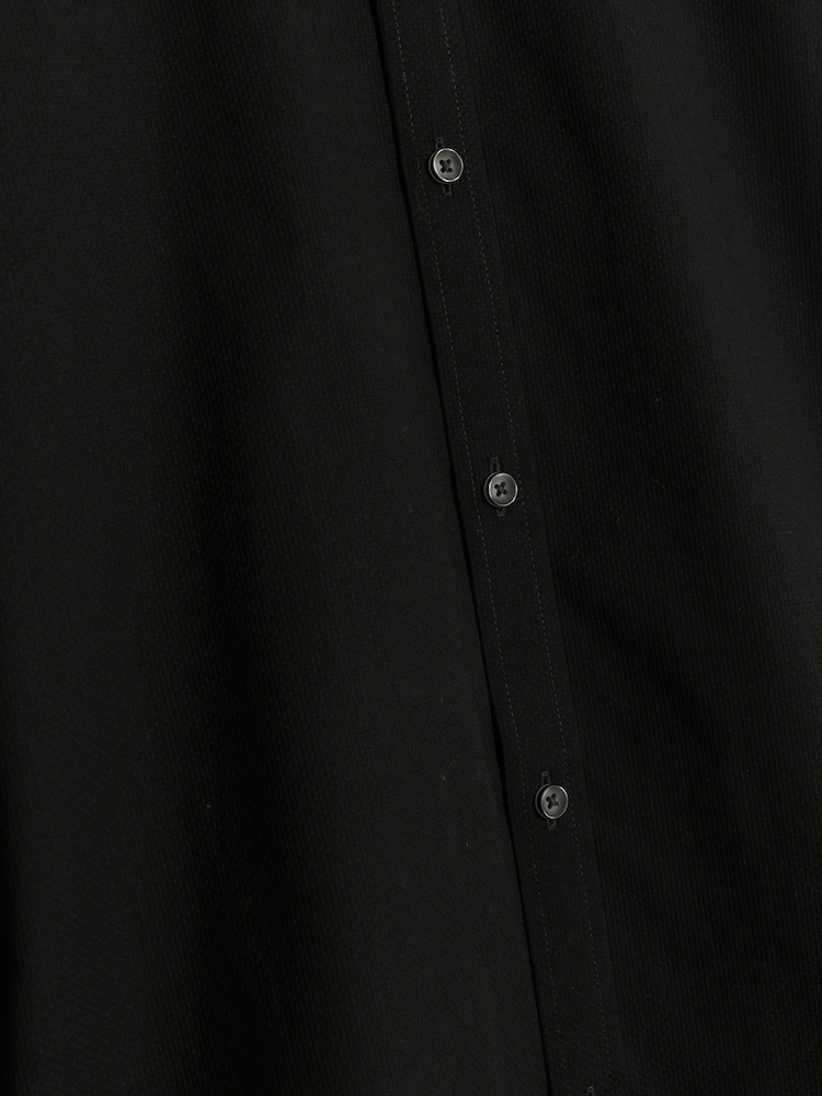 River Island Black Muscle Fit Long Sleeve Textured Shirt - Image 6 of 6