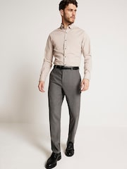 River Island Natural Muscle Fit Long Sleeve Textured Shirt - Image 2 of 6