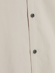 River Island Natural Muscle Fit Long Sleeve Textured Shirt - Image 6 of 6