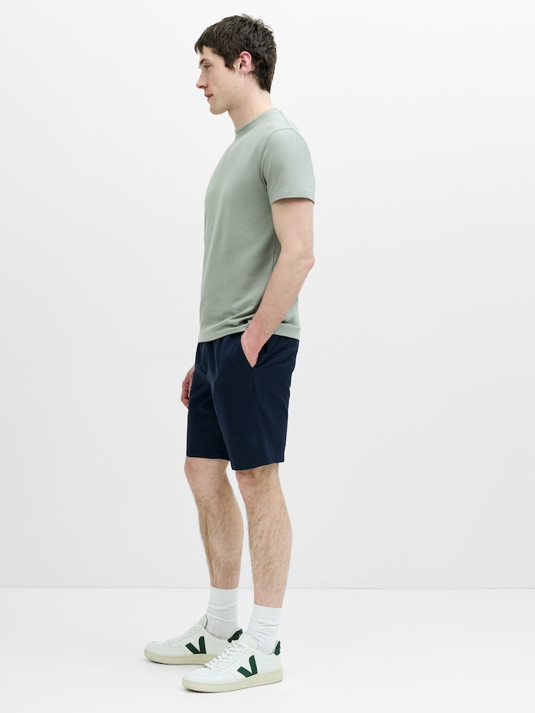 French Connection Blue Casual Comfort Shorts With Drawstring - Image 2 of 6 French Connection Blue Casual Comfort Shorts With Drawstring - Image 2 of 6
