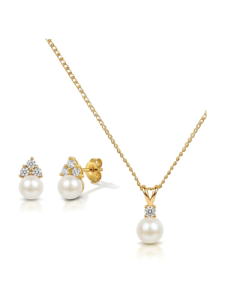 Ivory & Co Gold Classic Pearl Set - Image 1 of 4