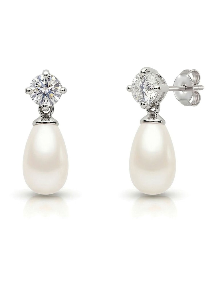 Ivory & Co Silver Tone Imperial Pearl Earrings - Image 1 of 4 Ivory & Co Silver Tone Imperial Pearl Earrings - Image 1 of 4