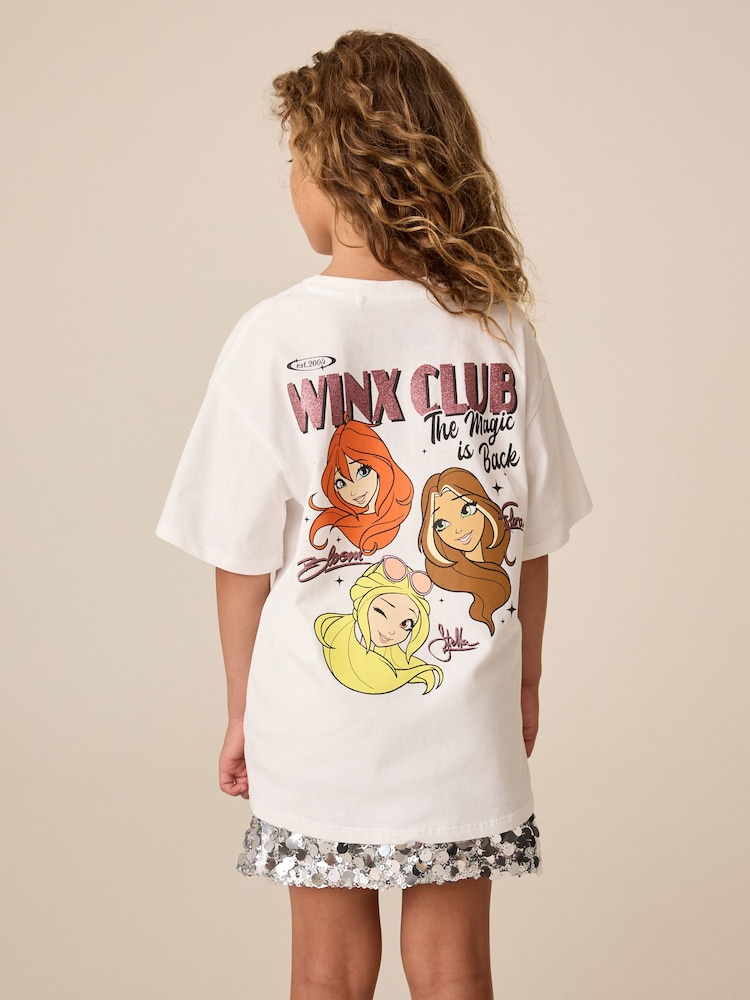 Blanco - Camiseta oversize con estampado gráfico de purpurina de Winx (3-16años) - Imagen 1 de 8