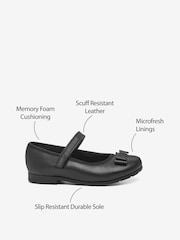 Black Matt Wide Fit (G) School Leather Bow Mary Jane Shoes - Image 7 of 7