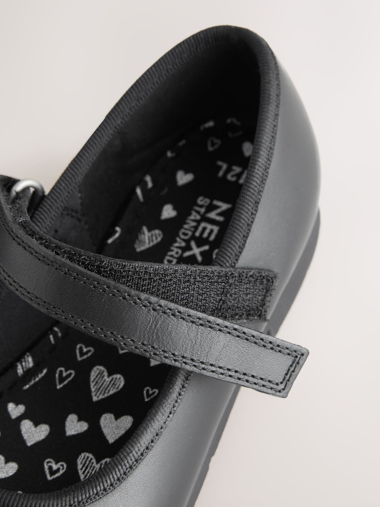 Black Matt Wide Fit (G) School Leather Bow Mary Jane Shoes - Image 9 of 9 Black Matt Wide Fit (G) School Leather Bow Mary Jane Shoes - Image 9 of 9