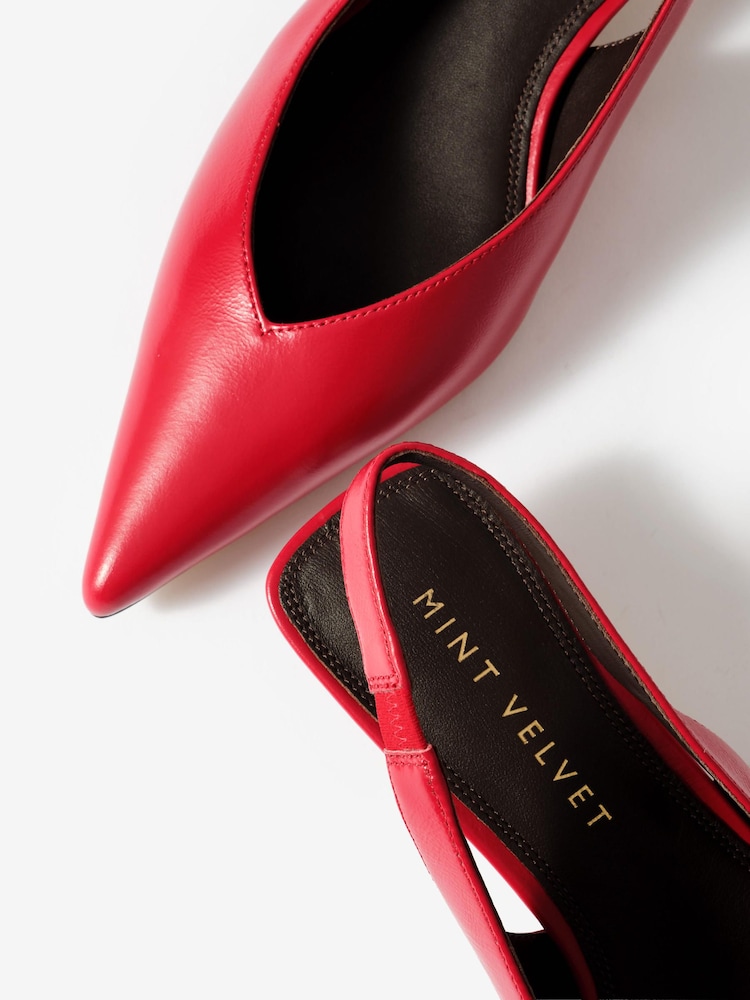Mint Velvet Red Skye Slingback Court Heels - Image 4 of 4 Mint Velvet Red Skye Slingback Court Heels - Image 4 of 4