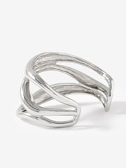 Sølvfarvet - Mint Velvet Sculpted Open Wave Bangle - Billede 2 af 3