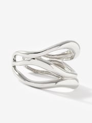 Sølvfarvet - Mint Velvet Sculpted Open Wave Bangle - Billede 3 af 3