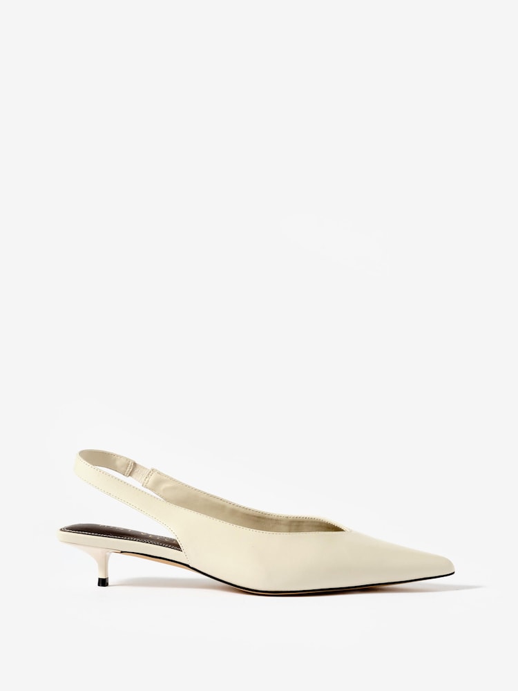 Mint Velvet White Skye Slingback Court Heels - Image 2 of 4 Mint Velvet White Skye Slingback Court Heels - Image 2 of 4