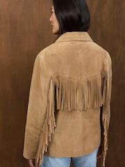 Mint Velvet Suede Fringe Shacket - Slika 5 od 8