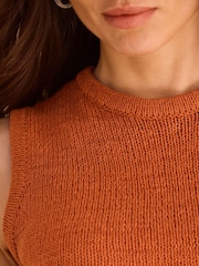 Mint Velvet Orange Cotton Blend Knit Top - Image 6 of 8