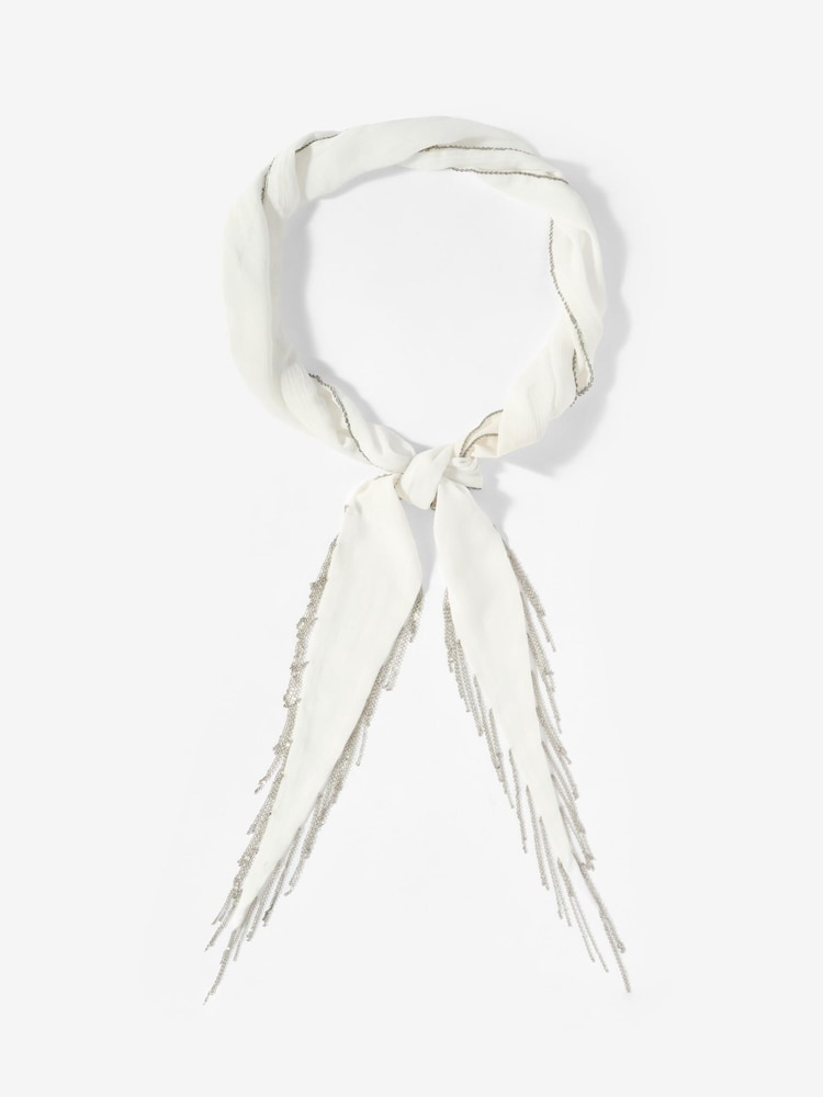 Mint Velvet Chain Fringe Skinny Scarf - Bild 1 av 3