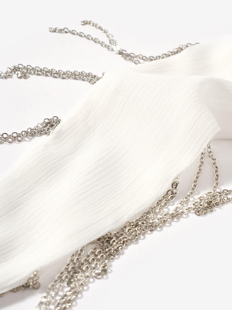 Mint Velvet Chain Fringe Skinny Scarf - Bild 3 av 3