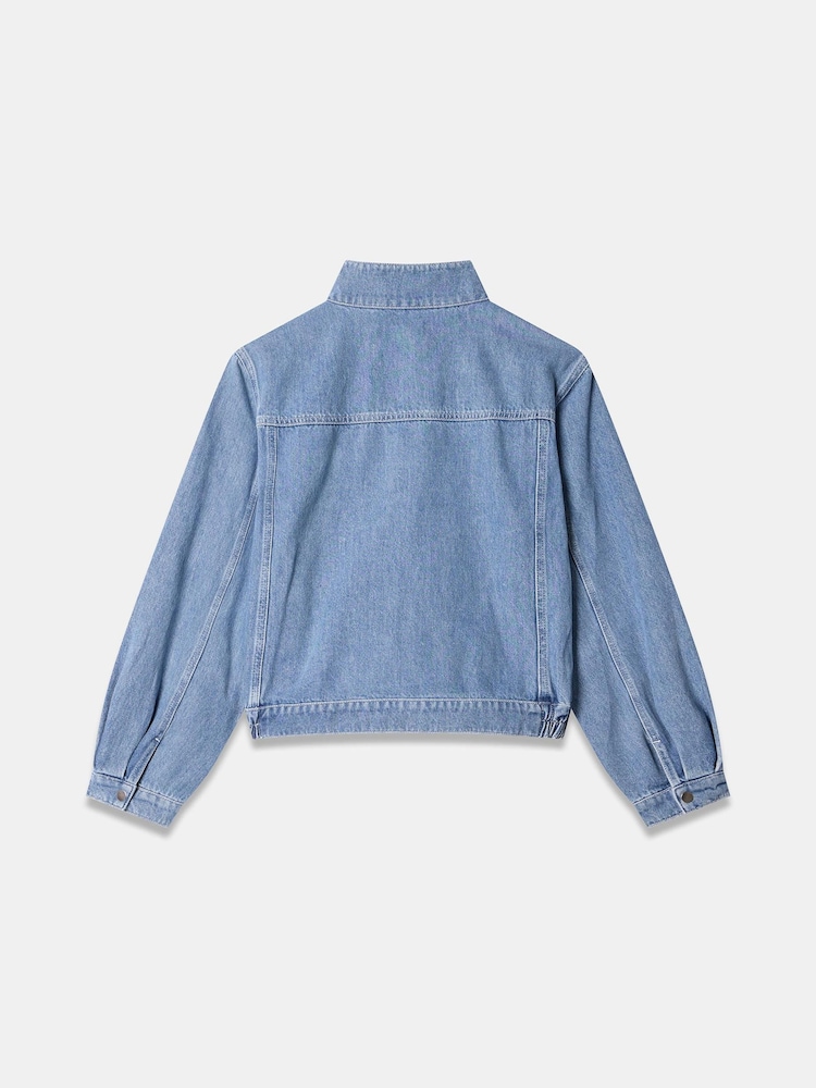 Mint Velvet Blue Funnel Neck Denim Bomber Jacket - Image 6 of 6 Mint Velvet Blue Funnel Neck Denim Bomber Jacket - Image 6 of 6