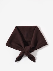 Mint Velvet Brown Scallop Edge Knit Scarf - Image 1 of 3