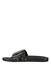 Skechers Black Pop Ups New Spark Womens Slides - Image 2 of 5