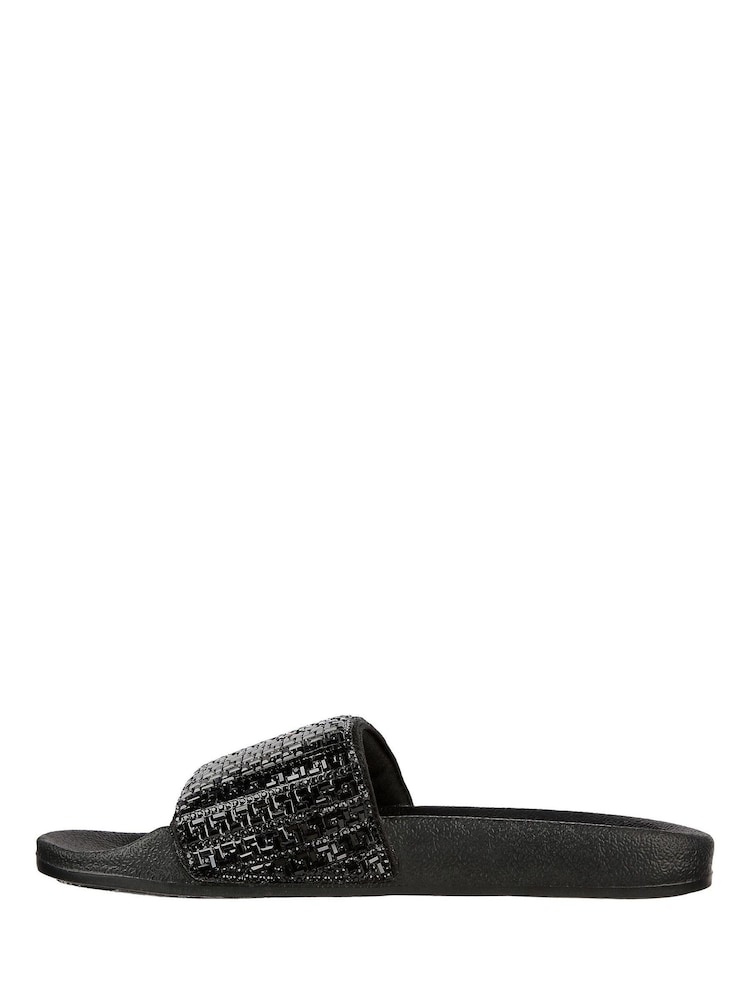 Skechers Black Pop Ups New Spark Womens Slides - Image 2 of 5