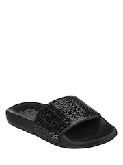 Skechers Black Pop Ups New Spark Womens Slides - Image 3 of 5